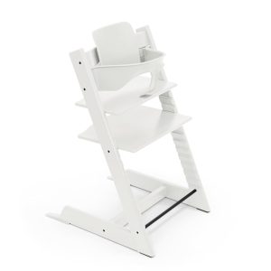 Stokke Tripp Trapp Hochstuhl White mit Baby Set2, Buchenholz, verstellbar 57x46x83 cm